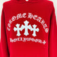 Chrome Hearts クロムハーツ パーカー レッド ホワイトロゴ メンズ XL