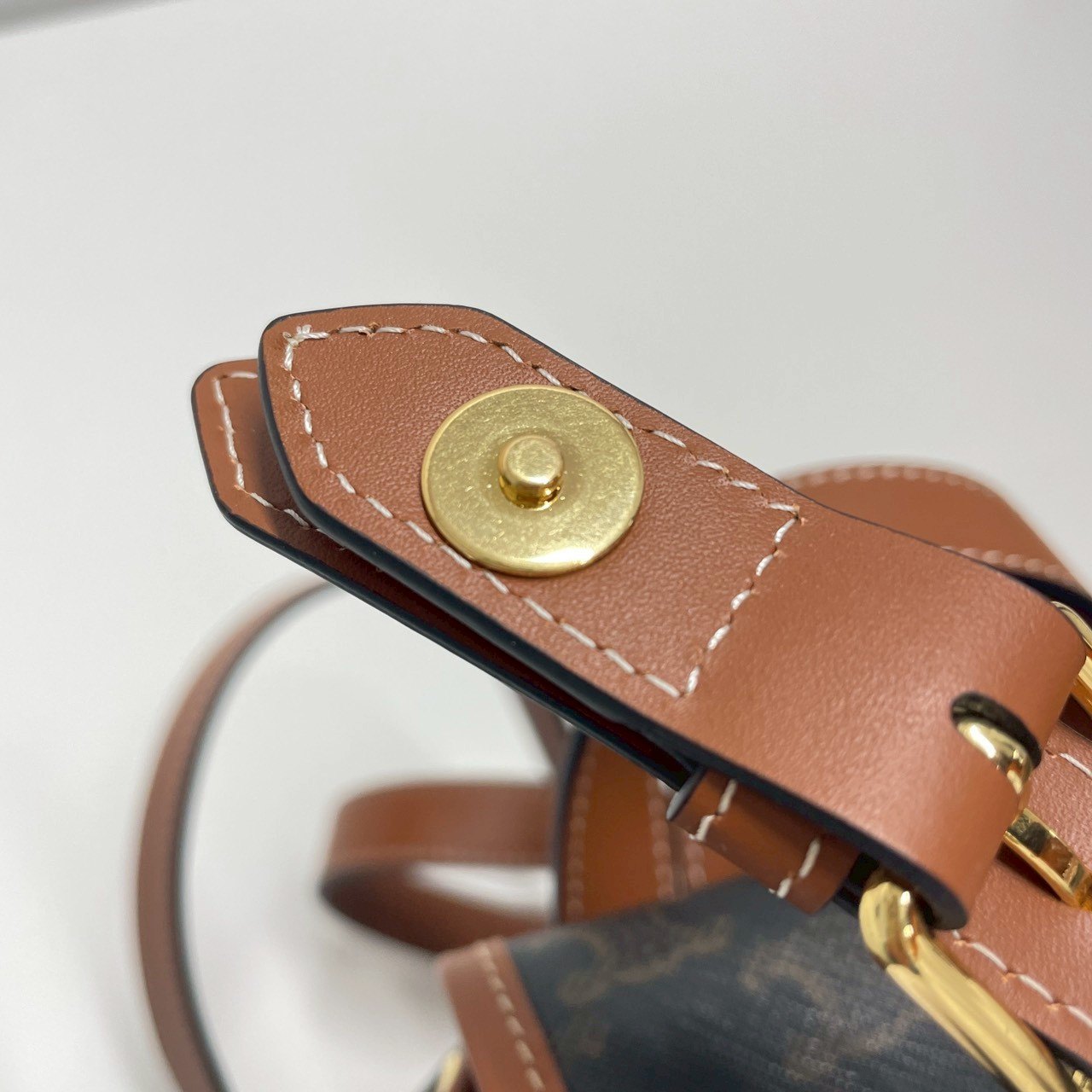 フォルコバックパックミニ トリオンフキャンバス カーフスキン タン