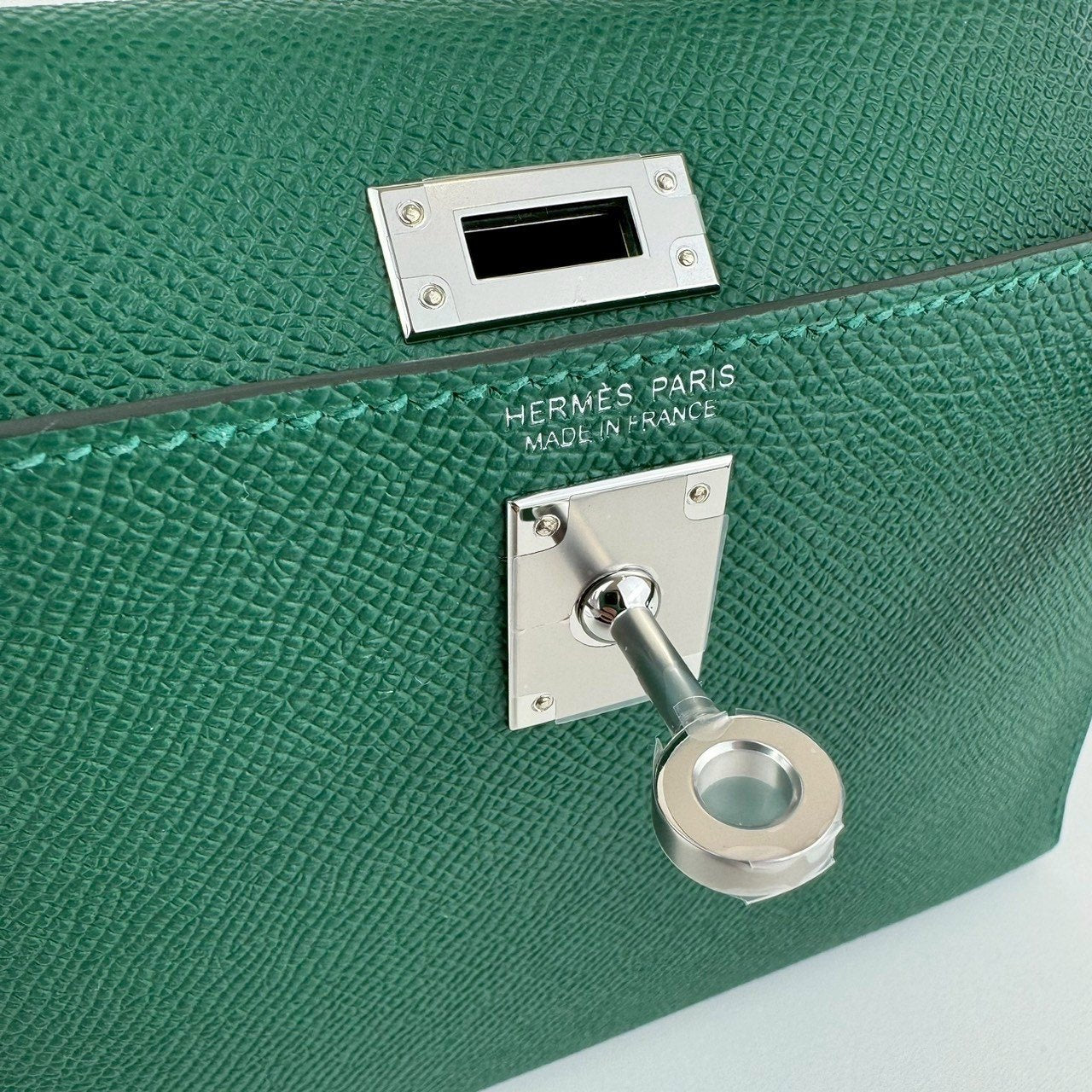 Mini kelly ミニケリー Stamp-W W刻印 Epaom エプソン Vert moyen ヴェールモワイヤン PHW シルバー金具