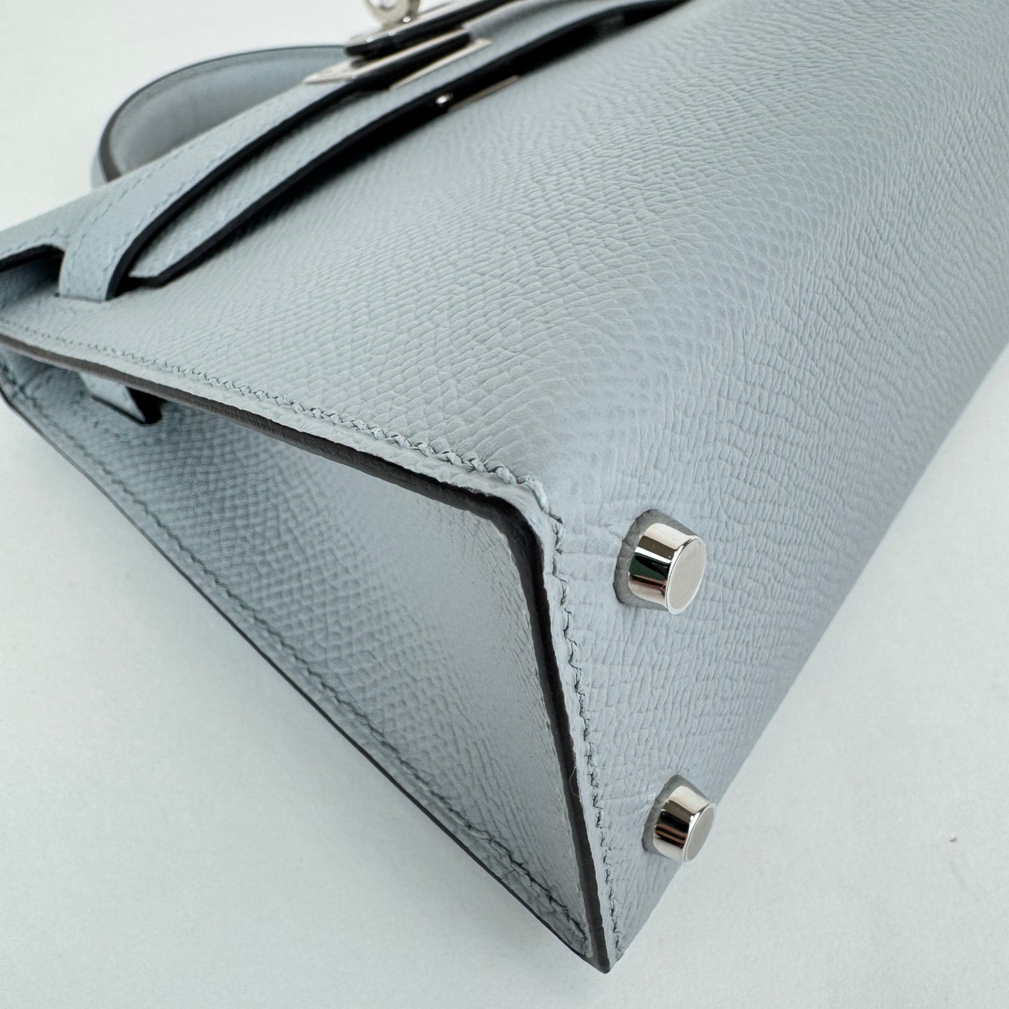 Mini kelly ミニケリー Blue gracie ブルーグラシエ  PHW シルバー金具 Epsom エプソン Stamp-K K刻印