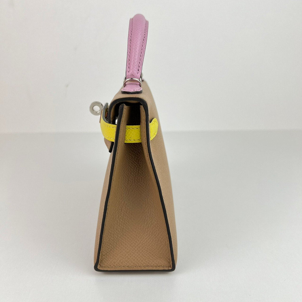 Mini Kelly tricolore ミニケリートリコロール チャイ シルバー金具 Epsom エプソン Stamp-U U刻印