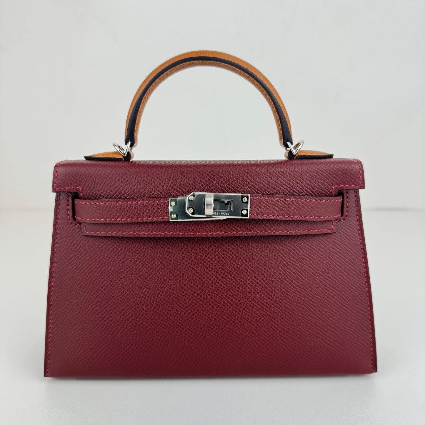 Mini kelly tricolor ミニケリートリコロール Rouge H ルージュH PHW シルバー金具 Stamp-K K刻