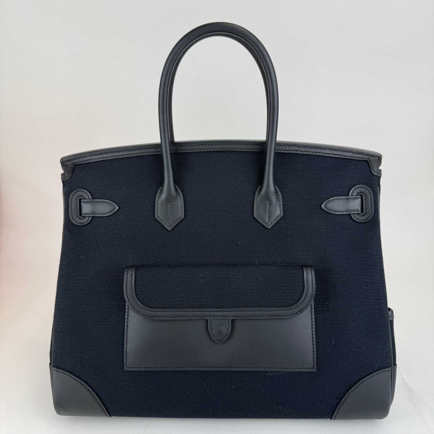 Birkin35 cargo バーキン35カーゴ　Black ブラック  PHW シルバー金具　Toile goelan/Swift　Stamp-W W刻印