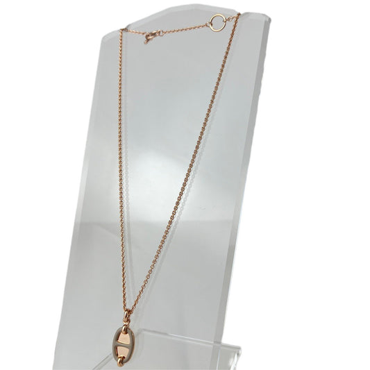 Hermès エルメス Mini Maillon pendant ミニ マイヨン ペンダント メタル Marron grace / Rosegold ：マロングラッセ / ローズゴールド