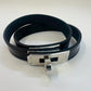 Kelly double bracelet レザーブレスレット ケリー T5 Black ブラック