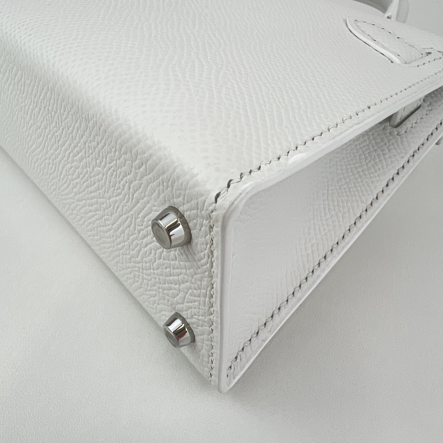 Mini kelly ミニケリー New white ニューホワイト Epsom エプソン PHW シルバー金具 Stamp-K K刻印