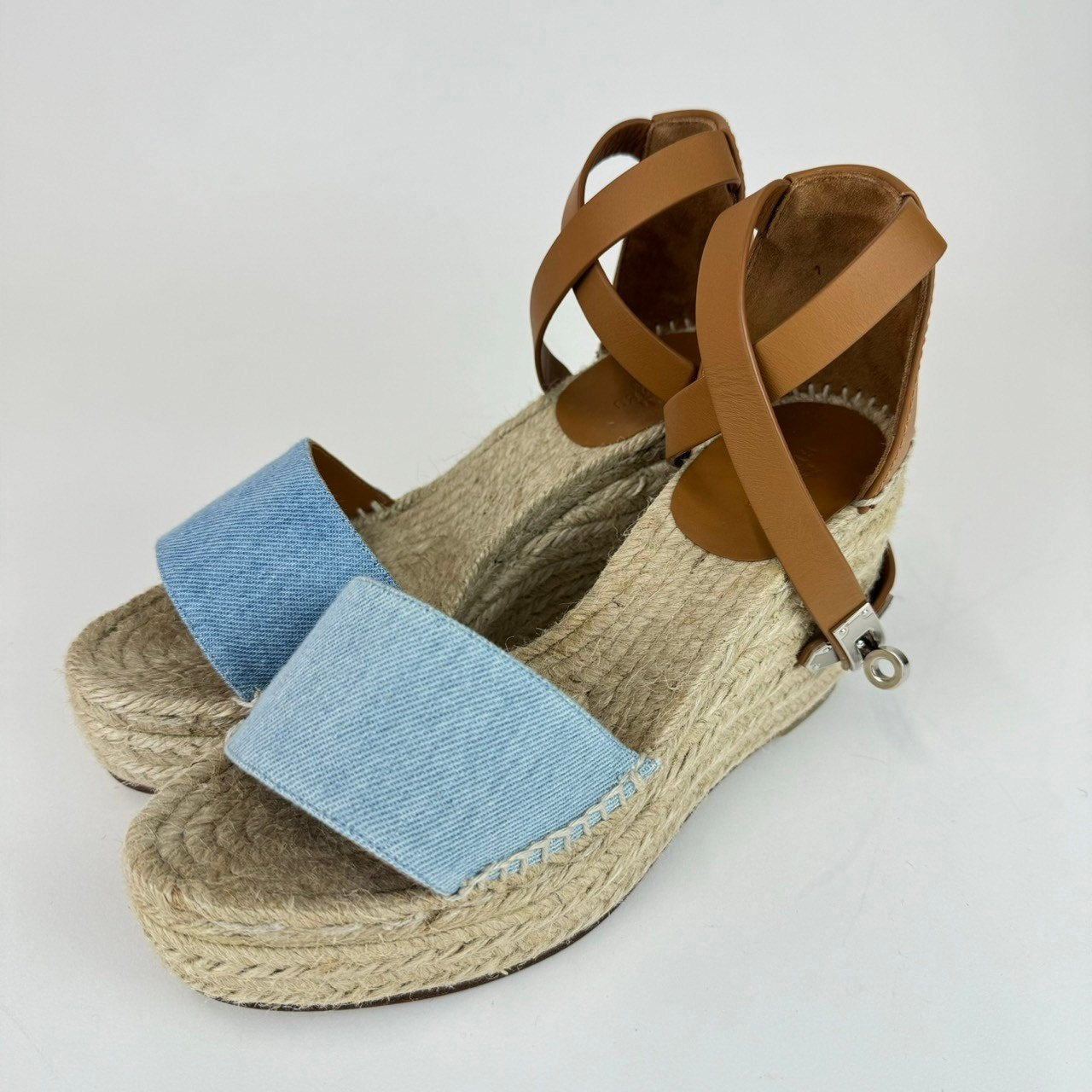 Tipoli espadrille ティポリ エスパドリーユ ウェッジソール Blue clair/Natural ブルークレール/ナチュラル Denim/Calf デニム/カーフ 36(23cm) レディースサンダル