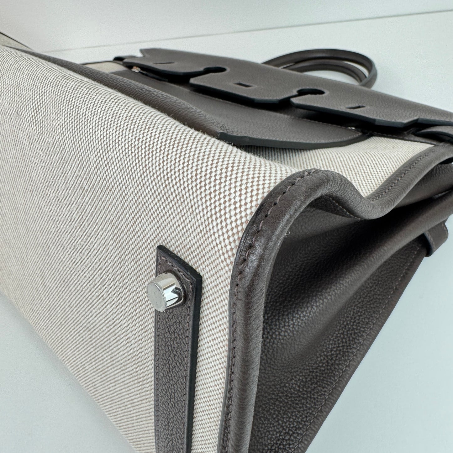 Birkin35 A L'Envers バーキン35 アランヴェール Ebene エベンヌ  PHW シルバー金具 Barenia/ToileH バレニア/トワルアッシュ Stamp-K K刻印