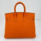 Birkin25 バーキン25 Orange オレンジ PHW シルバー金具 Togo トゴ Stamp-K K刻印