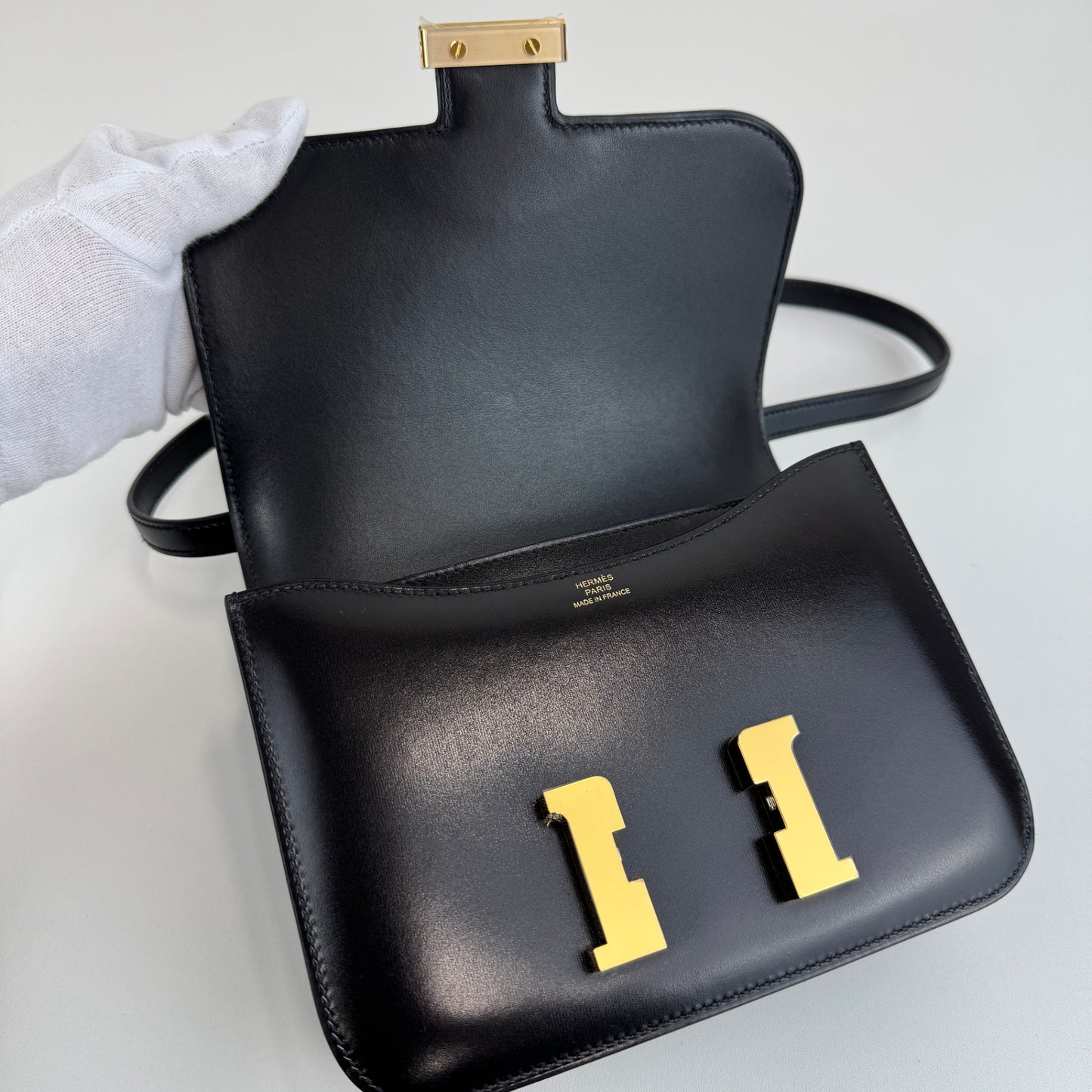 Constance mini コンスタンス18 Black ブラック GHW ゴールド金具　Boxcalf ボックスカーフ　Stamp-B B刻