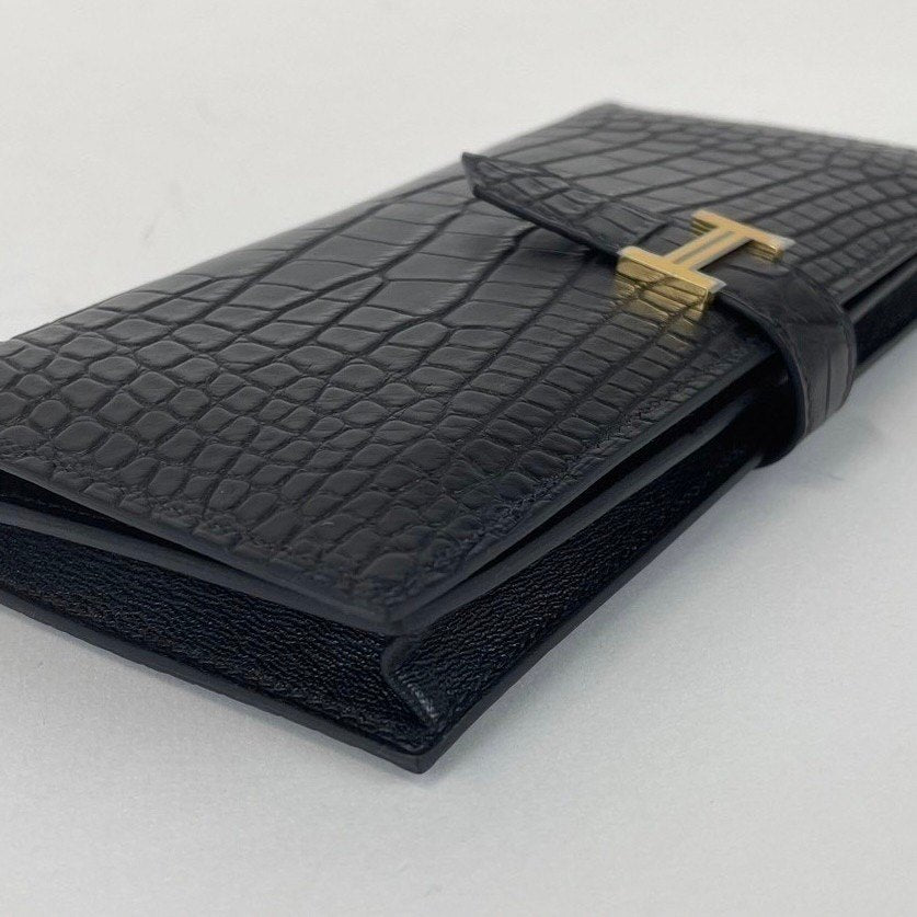 Bearn soufflet べアンスフレ Black ブラック Crocodile クロコダイル B刻 長財布