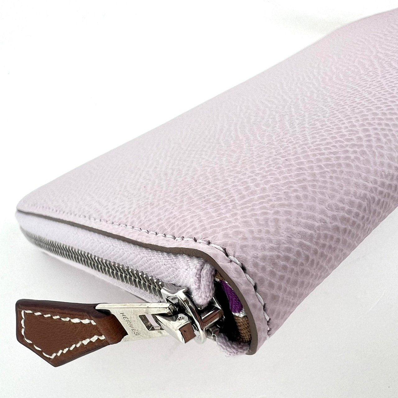 AZAP SILKIN LONG　アザップ シルクイン ロング Stamp-B　B刻印 Epsom　エプソン Mauve Pale　モーヴペール　SV925　シルバー金具 長財布