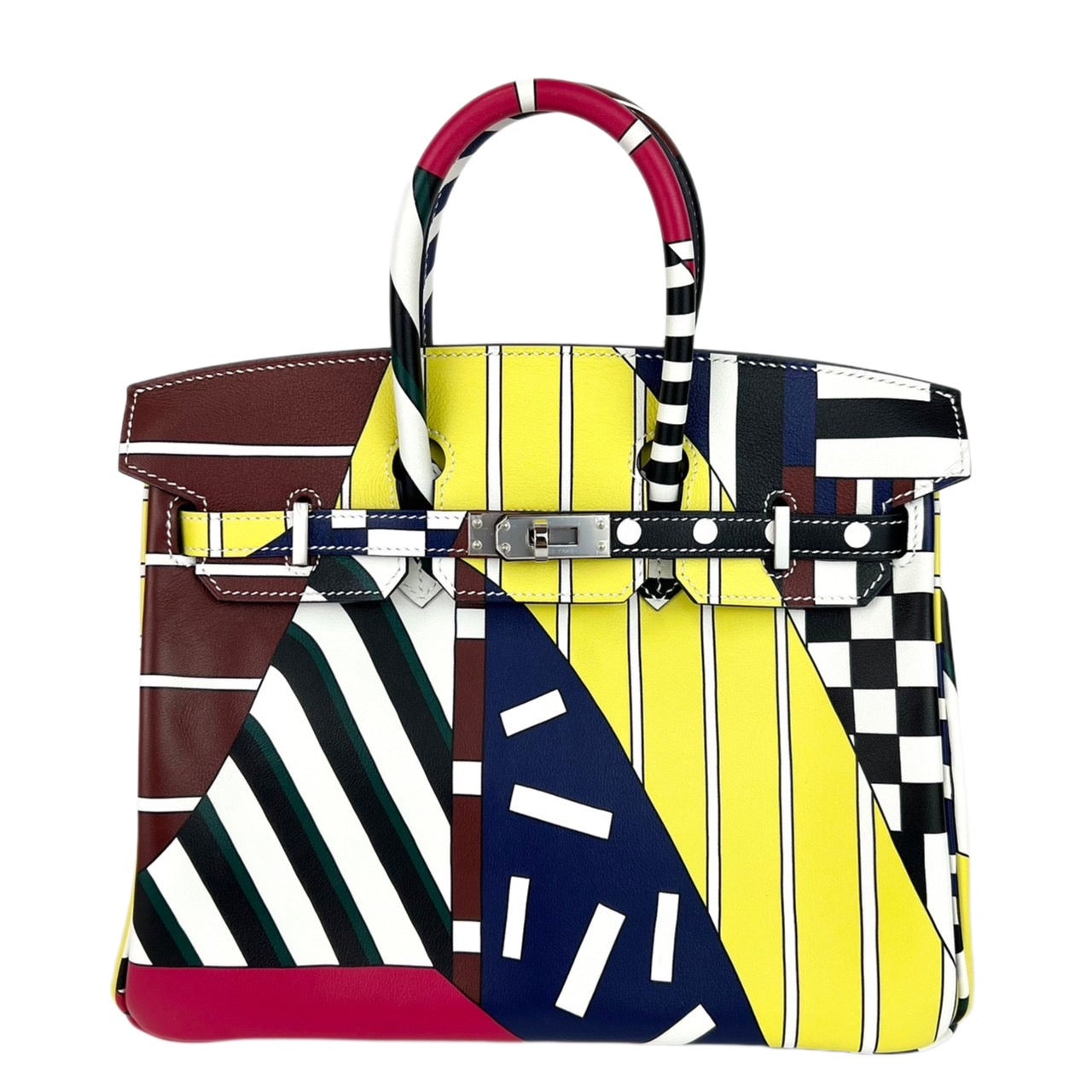 美品 C刻 HERMES エルメス Runway Birkin25ランウェイバーキン25 Multicolor マルティカラー Swift スウィフト PHW シルバー金具 ハンドバッグ