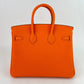 Birkin25 バーキン25 Orangeminium オレンジミニウム PHW シルバー金具 B刻