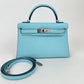 Mini Kelly ミニケリー Bleu zephyr ブルーゼフィール PHW シルバー金具